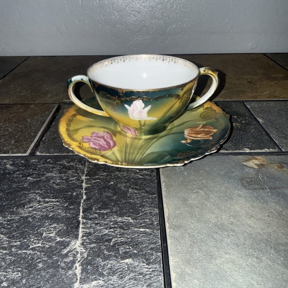 INCREDIBLE RC Rosenthal Claire Bavaria Tea Cup &Saucer Handpainted Floral